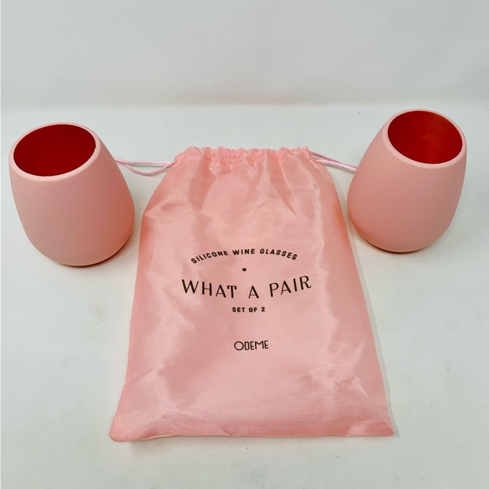 Odeme Silicone What A Pair Set Of 2 Wine Glasses